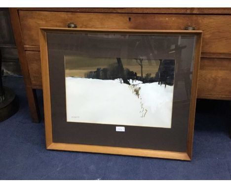 JAMES SMITH,WINTER LANDSCAPEgouache and watercolour, signed29cm x 46cm mounted, framed and under glass, along with a tapestry