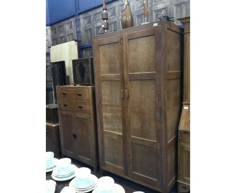 20TH CENTURY HEALS OF LONDON LIMED OAK BEDROOM SUITE,comprising panelled wardrobe enclosing single shelf, 178cm high, 91.5cm 