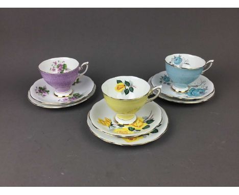 ROYAL STANDARD HARLEQUIN TEA SERVICE,comprising 6 cups, 6 saucers, 6 side plates and two Cauldon cups 