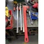 Ridgid HD 36" Pipe Wrench & (3) Bar Clamps