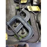 (4) Assorted C-Clamps, Up To 10"