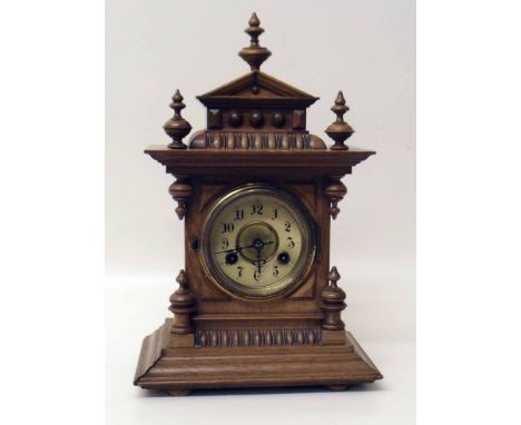 19th century continental mantel clock, 8-day movement striking on single gong. Condition report: See terms and conditions.   