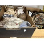 Collection of dinner and tea ware by Minton, Villeroy & Boch and a box containing resin animal