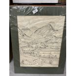 Watercolours and pencil drawings, various artists including Witendlath Path by Bill Lawrence,