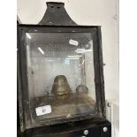 19th cent. Wall mounted oil lamp.