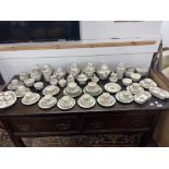 Copeland Spode 'Chinese Rose' tea service comprising plates (6½ins) x 13, coffee cups x 10,