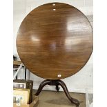 19th cent. Mahogany breakfast table converted to a coffee table on four supports. Plus a 19th