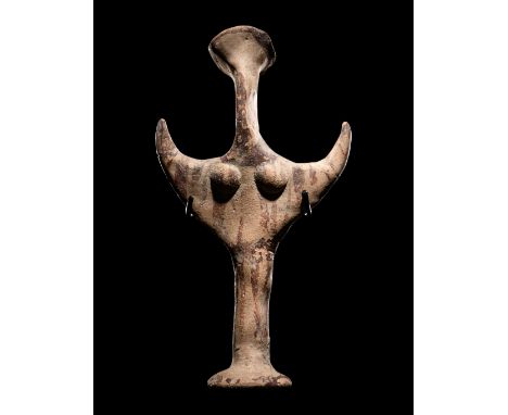 A Mycenaean Terracotta Psi Idol&nbsp;Late Helladic III, Circa 1300-1200 B.C. Height 5 3/8 inches (13.6 cm).Provenance:Basil W