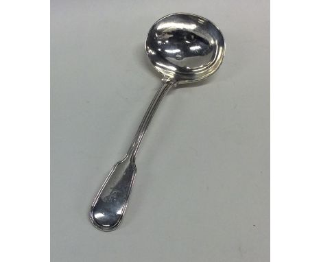 A silver fiddle and thread pattern ladle. London. By TH. Approx. 70 grams. Est. £35 - £45.