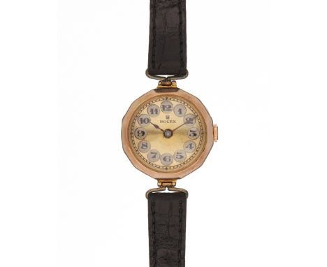 Rolex, Orologio Lady primi anni del XX Secolo in cassa in oro basso titolo, mm. 25, movimento a carica manuale, serie numeric