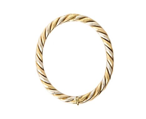 Micheletto Milano, bracciale rigido in oro  18ct due colori maglia torsadé, misura 18, gr. 44 Micheletto Milano, a 18 carat  