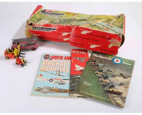 Toys, to include a boxed Polizei Hubschrauber, Airfix Annual 1978, together with Dinky Supertoys Fire Engine, fork lift, etc,