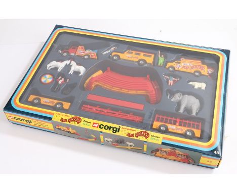 Corgi Les Cirques Jean Richard circus set, No 48, with floor and ring, performers, animals, vehicles, boxed