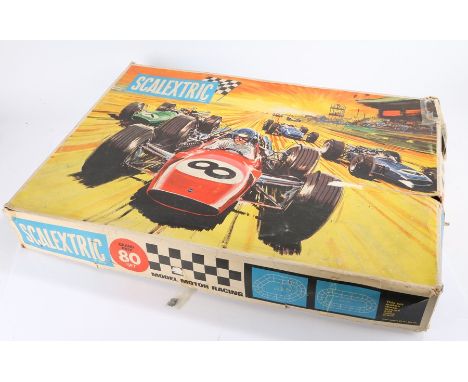 Scalextric Grand Prix set 80, housed in original boxBox has space for one car but there is only one car present, box has been