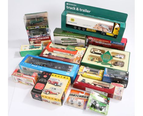 Collection of boxed models, to include Morrisons Truck and Trailer, Van Guards, Corgi, Matchbox, Classix, etc, (qty)