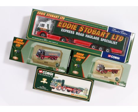 Four Corgi Eddie Stobart Ltd limited edition 1:50 scale die cast model vehicles, consisting of 75702 MAN refrigerated box tra