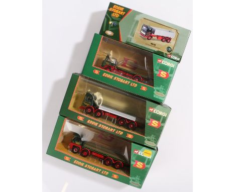 Four Corgi Eddie Stobart Ltd limited edition 1:50 scale die cast model vehicles, consisting of 29103 Guy Invincible 8 wheel p