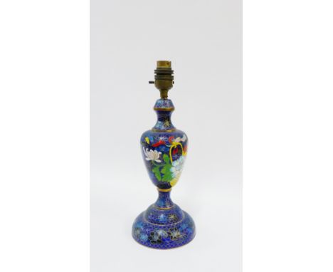 Cloisonne table lamp base, height 30cm