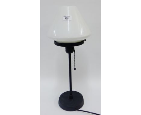 Modern table lamp with white opaline glass shade, 55cm high