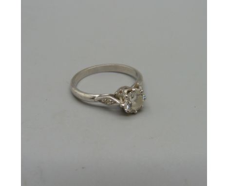 An 18ct white gold and diamond ring, over 0.5carat diamond weight, 2.8g, K 