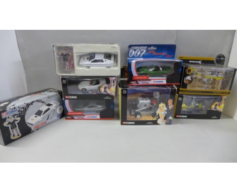 Corgi Toys James Bond model vehicles including Lotus and Toyota 2000GT, boxed (7) 