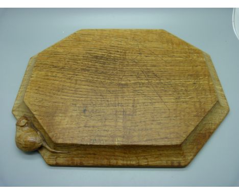 An English oak bread board, Robert 'Mouseman' Thompson of Kilburn 