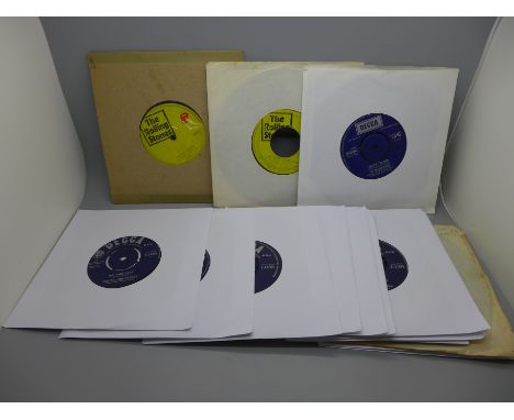 Sixteen original Rolling Stones 1960's and 1970's 45rpm 7" singles and EP's 