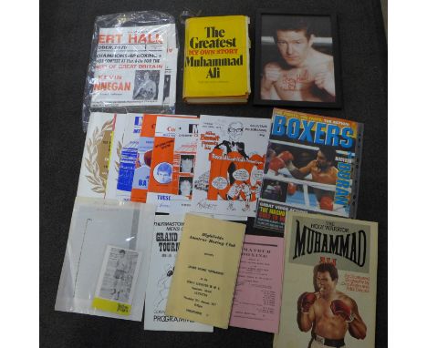 Sporting Memorabilia; boxing programmes (mainly relating to Tony Sibson) and other ephemera including signed items by Joe Bug