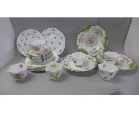 A collection of Shelley china; a pair of Sheraton bowls, Dubarry bowl, six cups, seven side plates and eight saucers&nbsp;&nb