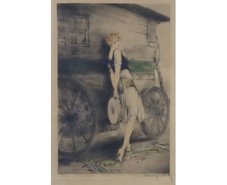 After LOUIS ICART (1888-1950) “Mignon”, coloured etching with blind stamp, signed in pencil, 51 x 34cm (image), framed &amp; 