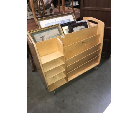 A plywood library trolley (a shelf &amp; bar missing)