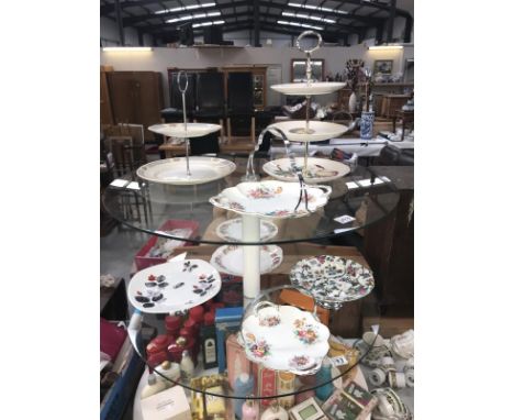 7 cake stands including Midwinter, Crescent etc.,