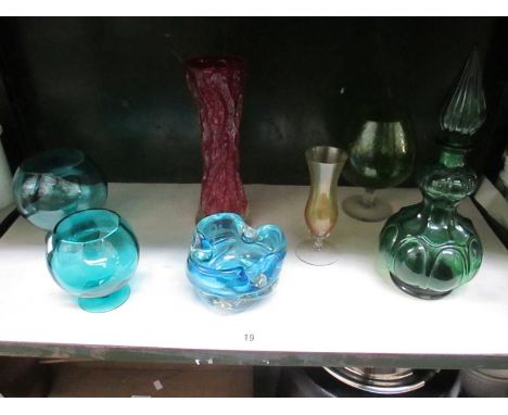A quantity of coloured art glass