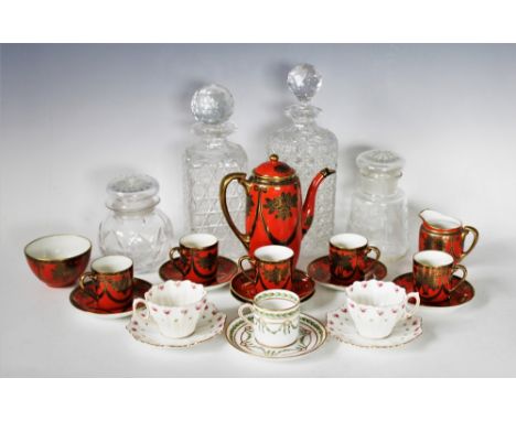 A collection of glassware and collectable ceramics, to include, two cut decanters, two pickle jars, a Noritake tea set, three