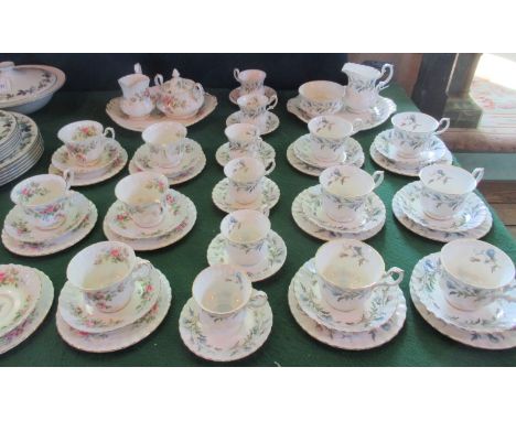 A Royal Albert tea service Brigadoon, together with a similar tea service Moss Rose.