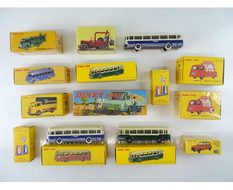 A large quantity of ATLAS DINKY lorries, vans buses and a car from the French range - VG in G boxes (where boxed - one unboxe