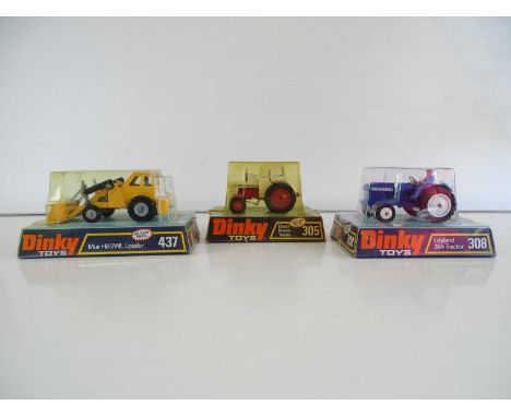 A group of DINKY tractors comprising 305, 308 and 437 - G/VG in G boxes (3)
