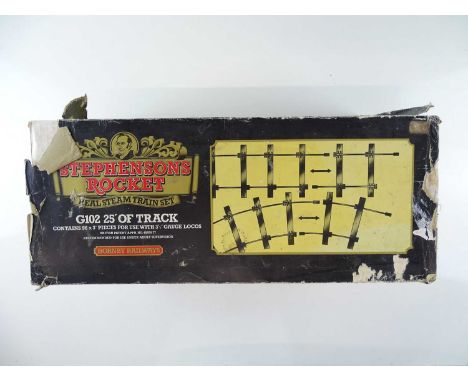 A Hornby 3.5 inch scale G102 track pack for the live steam rocket - VG in P/F box