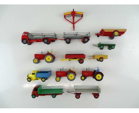 A group of unboxed DINKY agricultural models, some repainted and some Code 3 - G/VG (13)