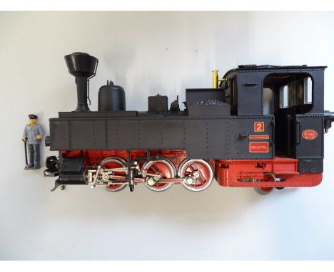 An LGB G Scale 2071D 0-6-2 steam tank locomotive in Zillertalbahn black livery numbered 2 - VG in G box