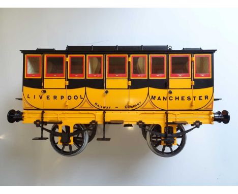 A Hornby 3.5 inch scale G104 coach as issued for the live steam Rocket - un-named with complete transfer sheet and instructio