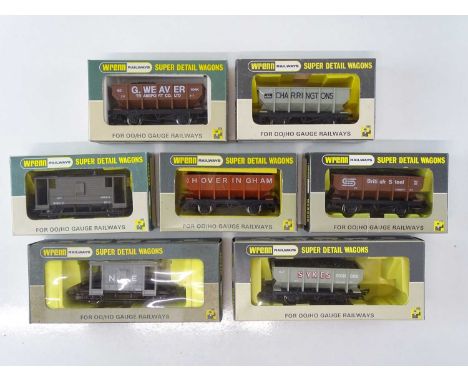 A group of WRENN OO Gauge rarer wagons to include hopper wagons and brake vans as lotted - VG in G boxes (7)