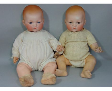 2 1920's 'Dream Baby' dolls by Armand Marseille, both mold 341/8 with sleeping eyes, bisque head and 5 piece bent limb compos