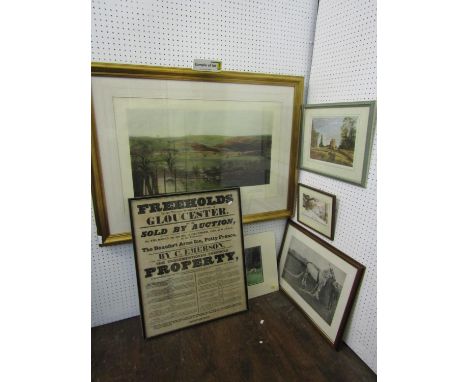 A coloured print of the Duke of Beaufort hunt at Hawkesbury Upton, published 1911 by Fores, 49 x 77cm, together with further 