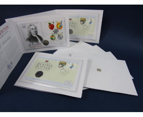 Westminster Mint issues - 8 x First Day Cover stamp issues limited edition 50p coin commemorative covers, 2 Paddington at Buc