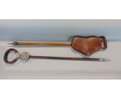 Unusual Malacca shooting stick by William Mills Ltd of Birmingham together with a further John Collier shooting stick (2) 