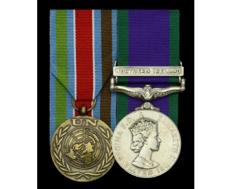 Pair: Fusilier K. P. Ellis, Royal Welsh Fusiliers  U.N. Medal, on UNPROFOR riband; General Service 1962-2007, 1 clasp, Northe