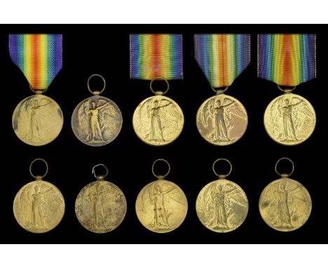 Victory Medals 1914-19 (10) (8718 Pte. A. Adey. Oxf. & Bucks. L.I.; 28560 Pte. C. W. Cooper. Oxf. & Bucks. L.I.; 24994 Pte. G