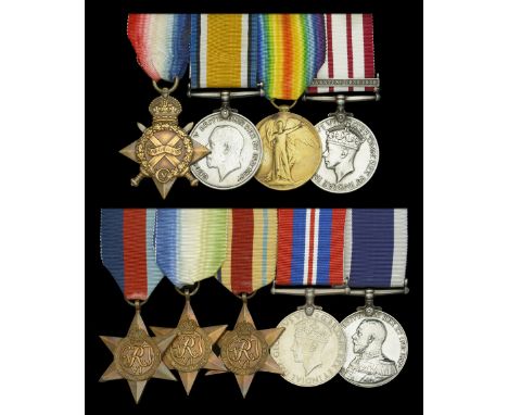Nine: Leading Stoker W. H. George, H.M.S. Lion, Royal Navy  1914-15 Star (K.23892, W. H. George, Sto.1., R.N.); British War a
