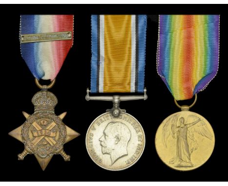 Three: Private J. W. Garrett, Oxfordshire and Buckinghamshire Light Infantry  1914 Star, with copy clasp (7883 Pte. J. D. Gar
